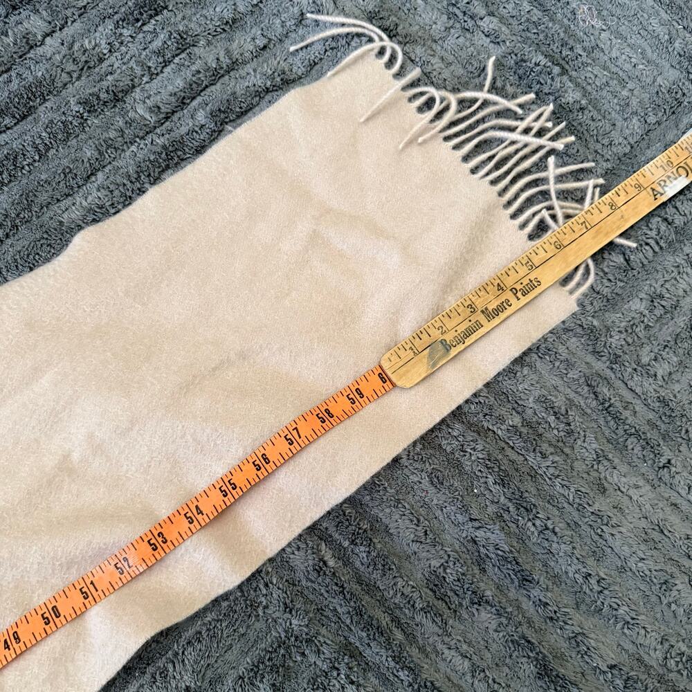 House of Bruar | Cashmere Beige Soft Casual Outdoors Winter Scarf Minimalist - Picture 5 of 7